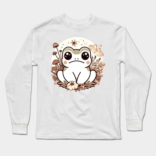 Grumpy Frog Cottagecore and Japanese Aesthetic Long Sleeve T-Shirt